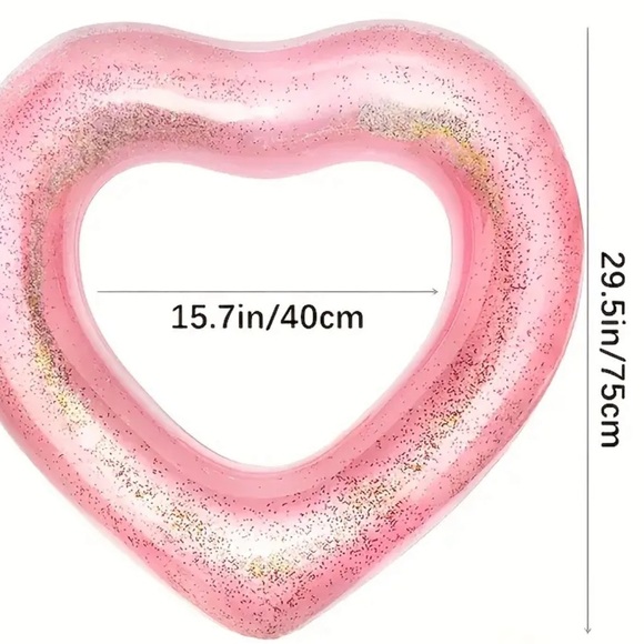 New heart pool floatie pink with glitters - Picture 4 of 4